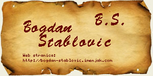 Bogdan Stablović vizit kartica
